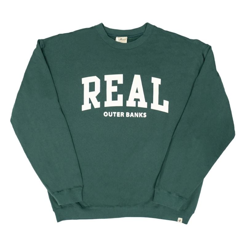 REAL Block Letters Crew Sweatshirt-Willow