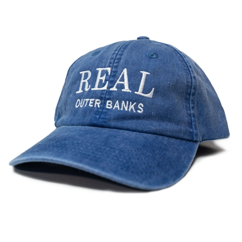 REAL Block Letters Embroidered Hat-Denim
