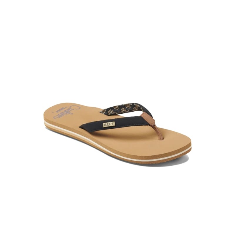 REEF Cushion Sands Sandal-Black/Tan