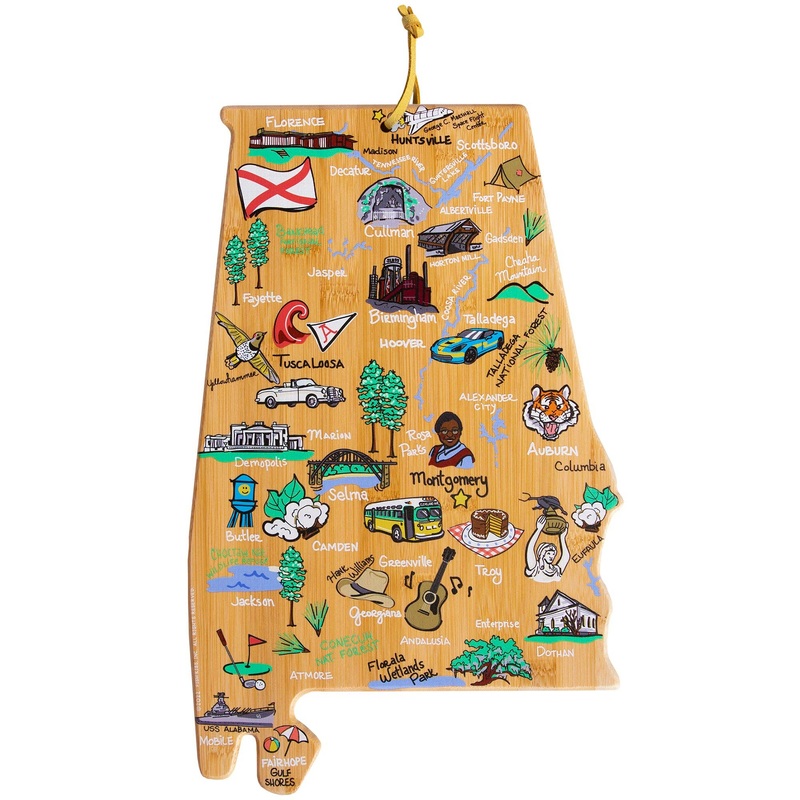 Alabama Cutting Board with Artwork by Fish Kiss