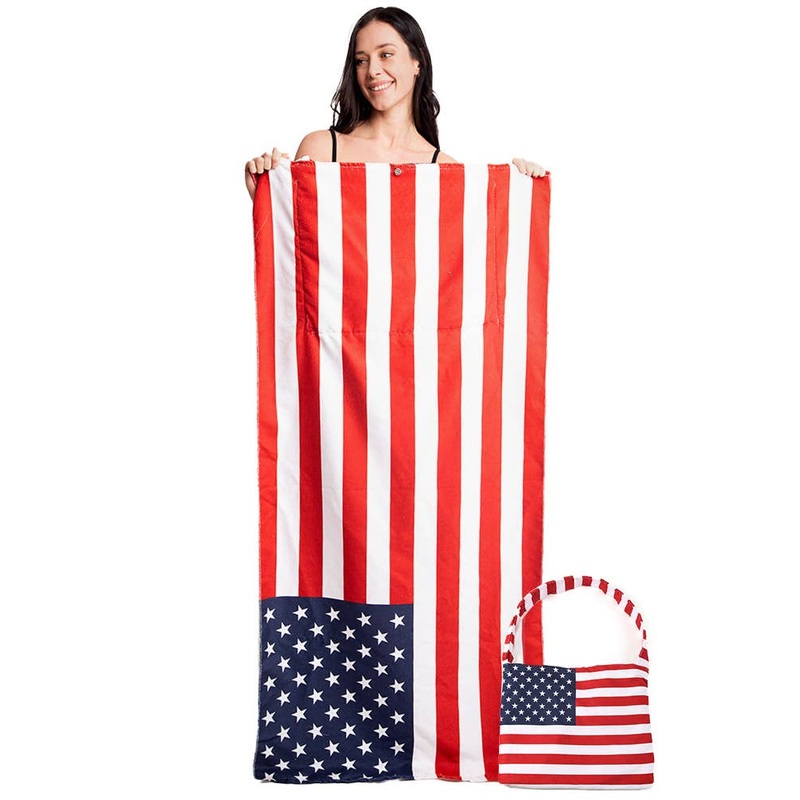 American Flag Beach Towel Bag