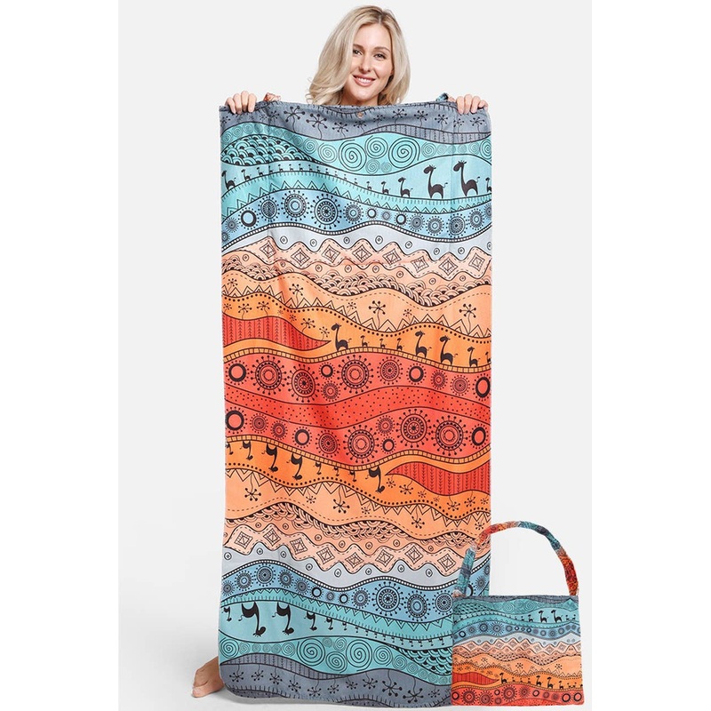 Desert Theme Print Beach Towel Bag