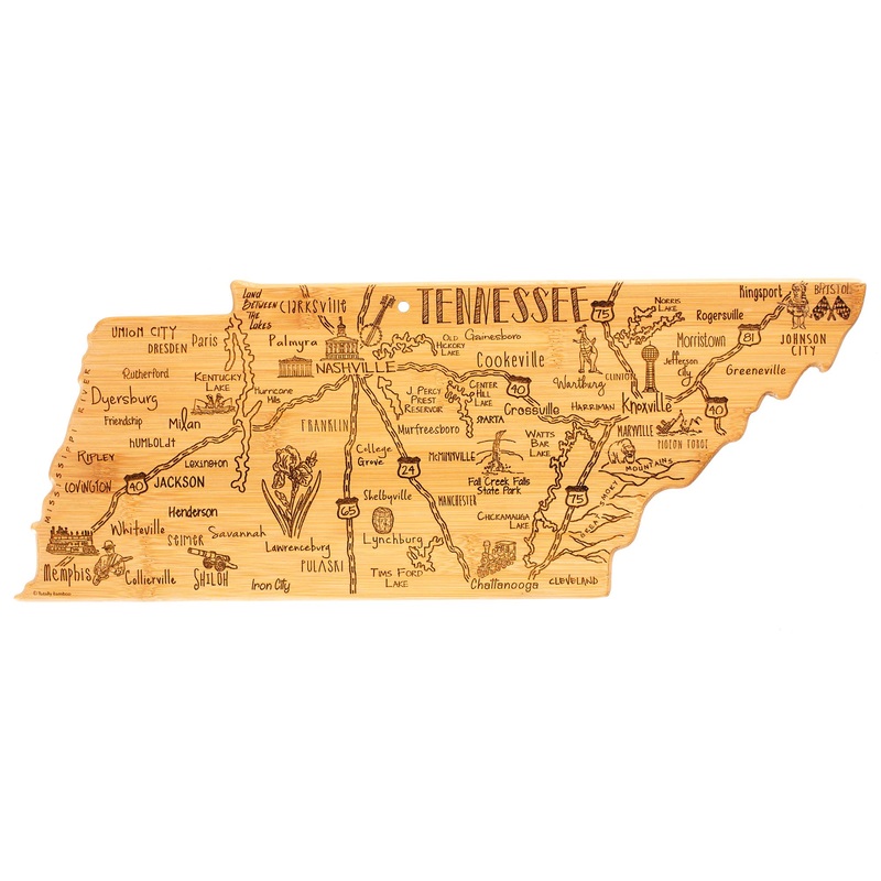 Destination Tennessee State-Shaped Serving & Cutting Board
