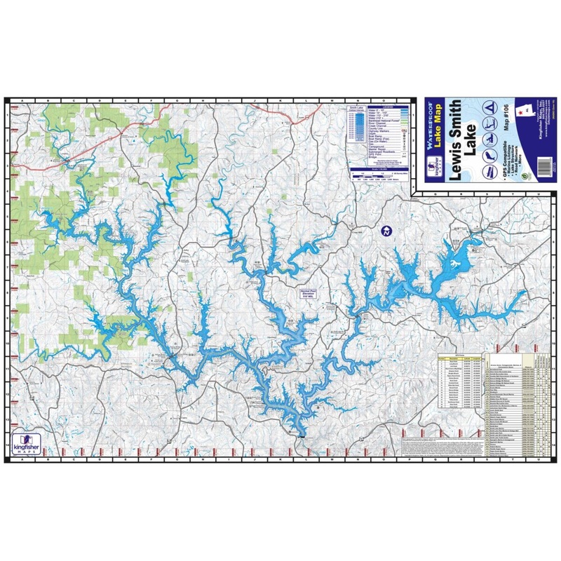 Lewis Smith Lake Waterproof Map
