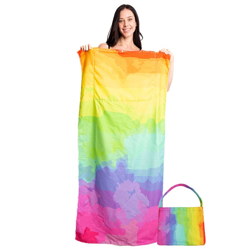 Rainbow Print Beach Towel Bag