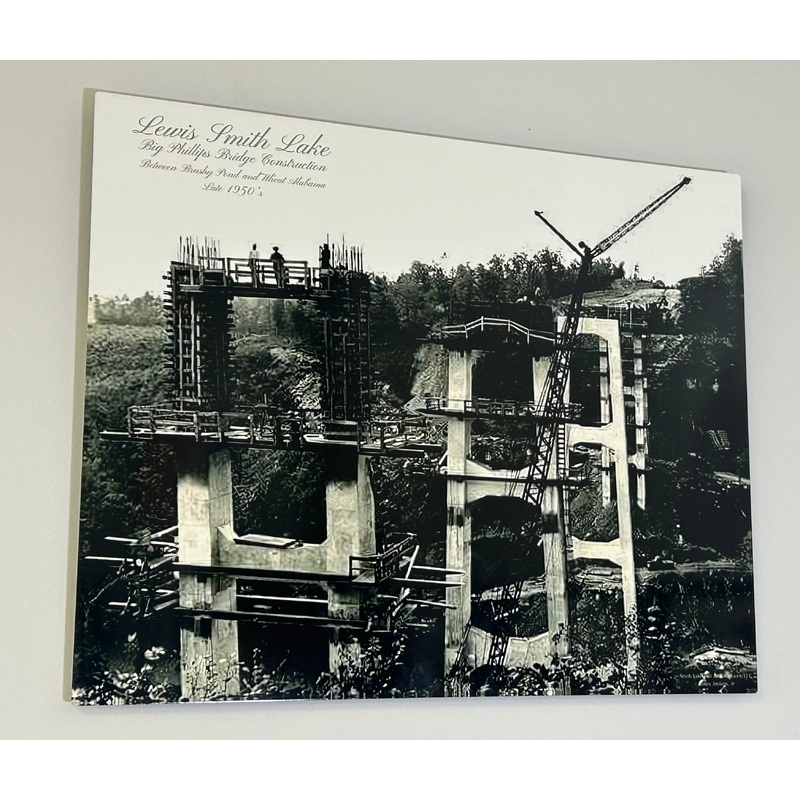 BTW3-PRINT-16×20 Before the Water Release 3 Big Bridge Construction Photo 2 Top of the Tower.