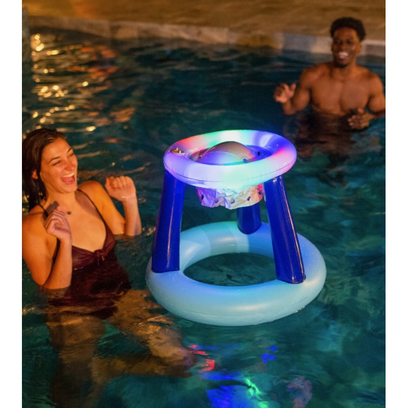PoolCandy Illuminated Floating LED Pool Basketball Set