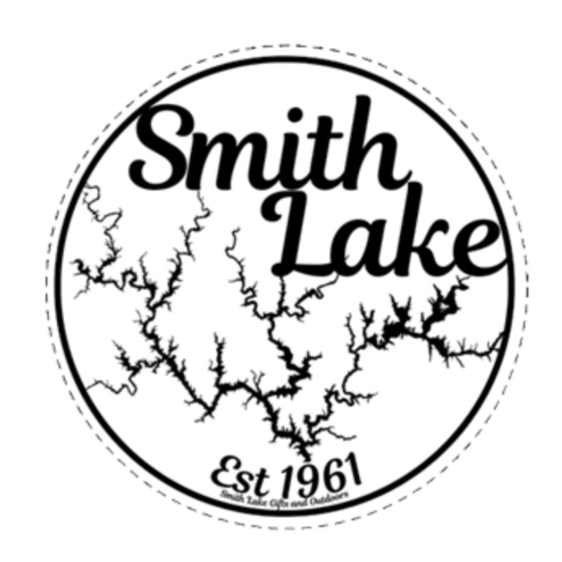 Sticker Smith Lake Map – Black 3.5″