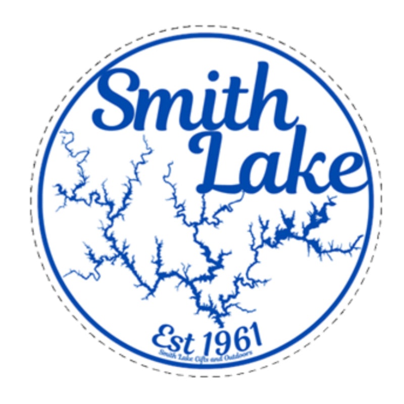 Sticker Smith Lake Map – Blue 3.5″