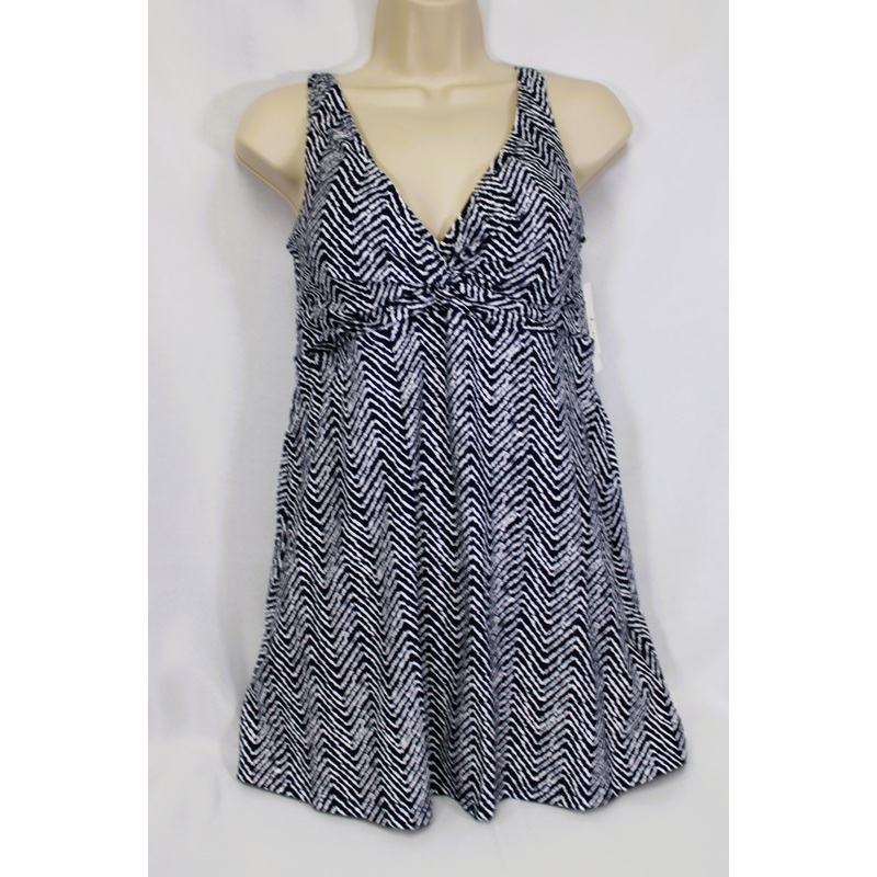 Women’s Leilani Swim dress Navy and White pattern