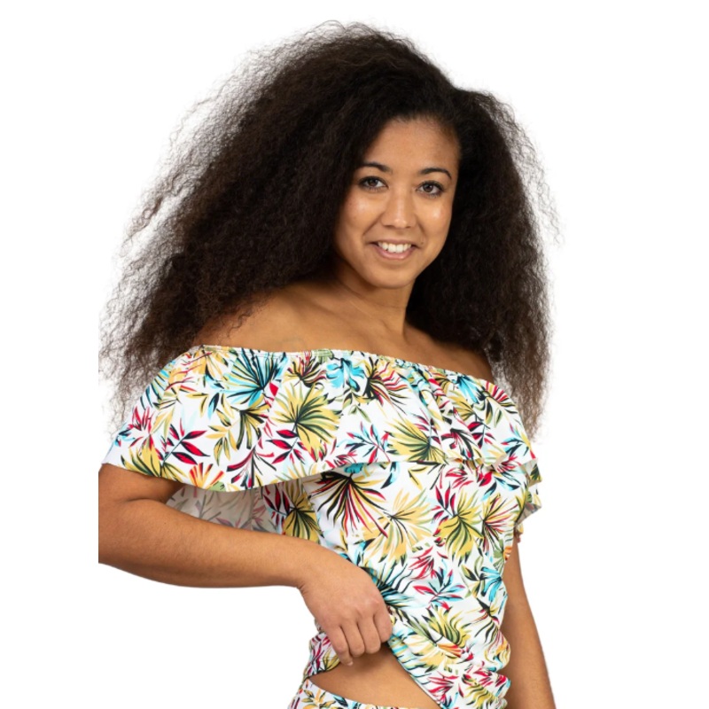 Bliss Missy Off The Shoulder Ruffle Tankini Swimwear