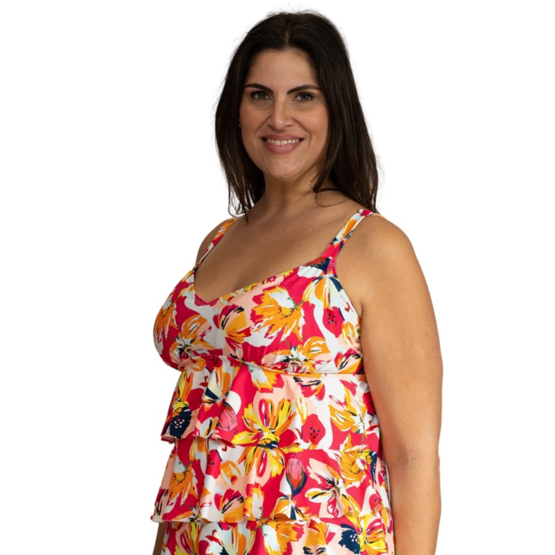 Daydream Missy V-Neck Triple Tier Tankini Swim Top