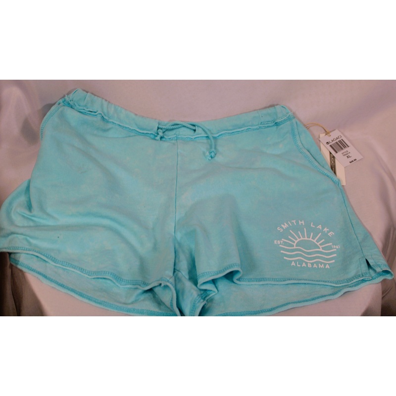 Ladies Mineral Wash Raw Edge Short – AQUA – SMITH LAKE
