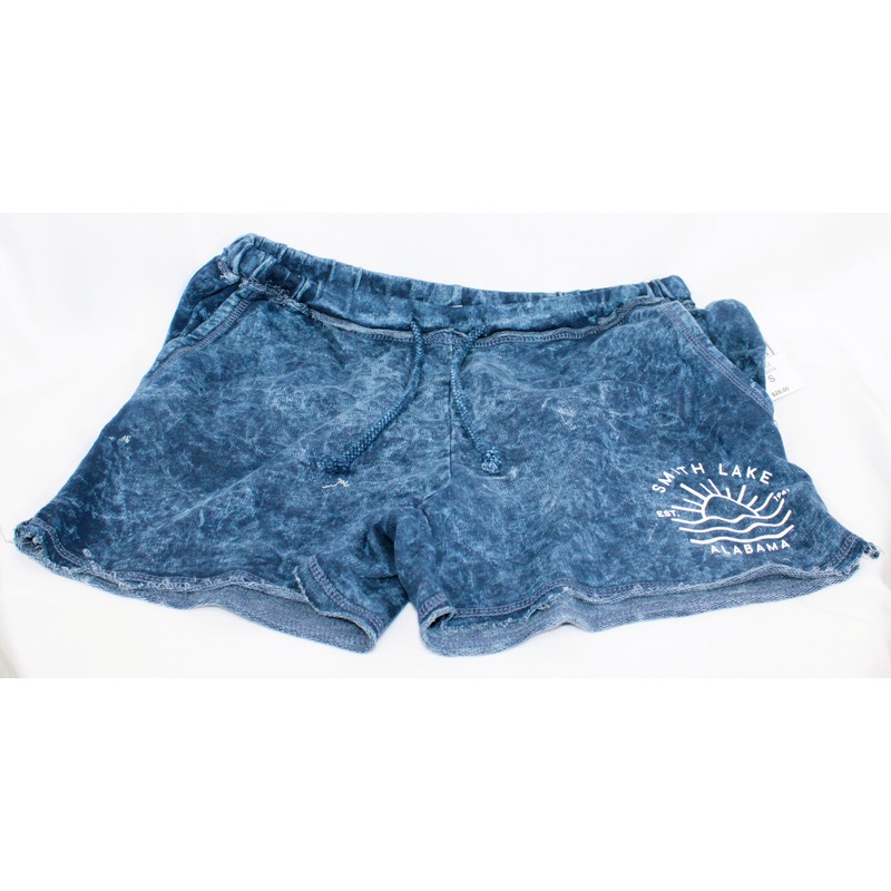 Ladies Mineral Wash Raw Edge Short – NAVY – SMITH LAKE