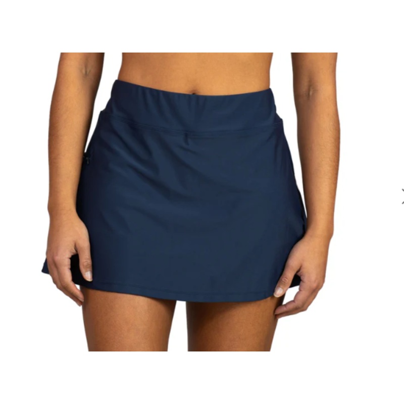 Missy Side Zipper Swim Skirt w/Pockets – Navy