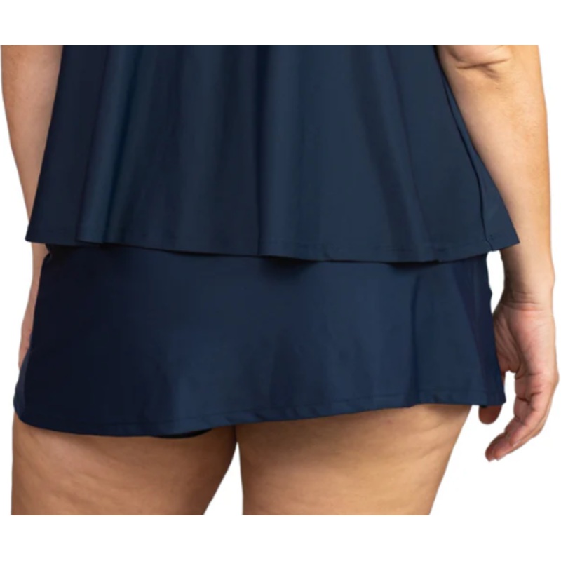 Navy Plus Side Zipper Swim Skirt w/Pockets – Navy