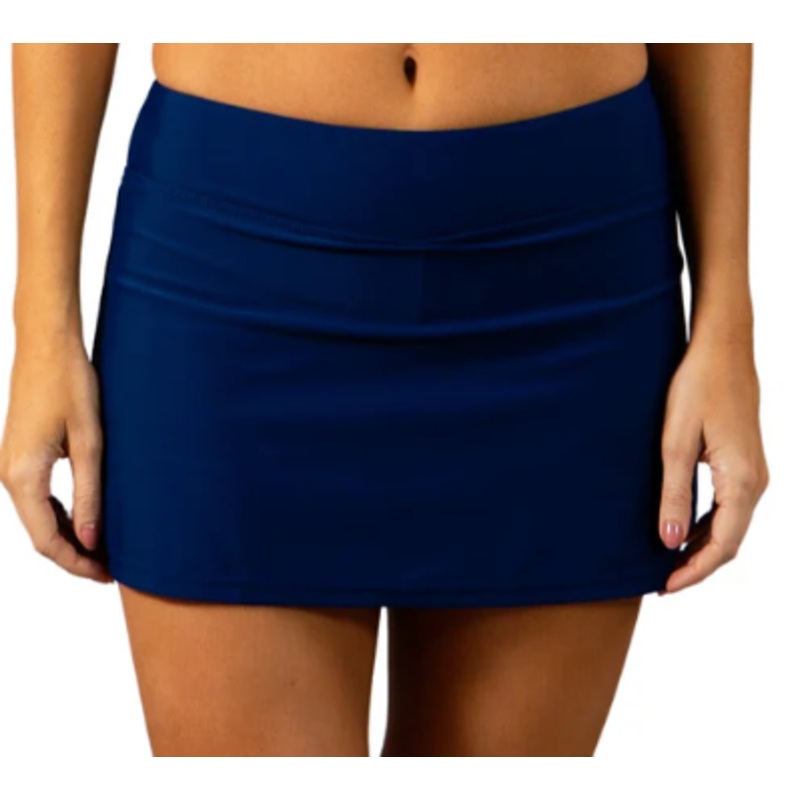 Navy Plus Skirted Swim Bottom – Navy