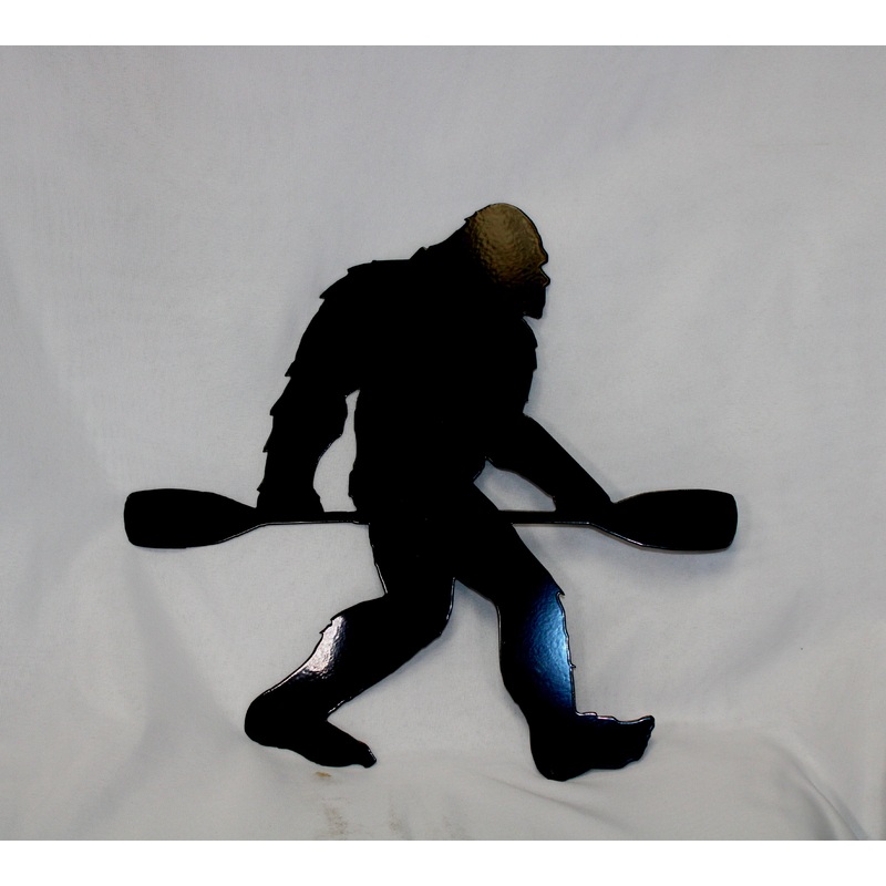 Sasquatch Paddling Metal Art
