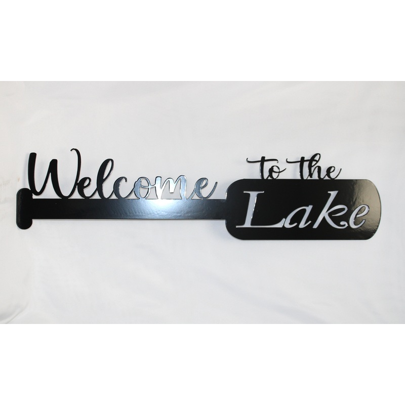 Welcome to the Lake Paddle Metal Wall Art 36″ x 9.5″