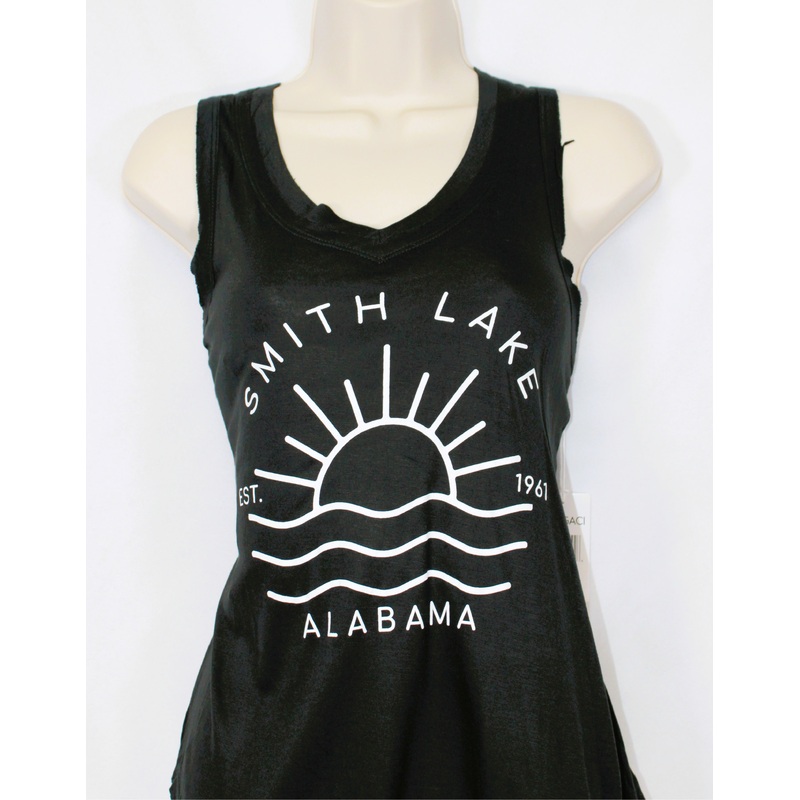 Women’s Super Soft V-Neck Relaxed Tank – BLACK – SMITH LAKE