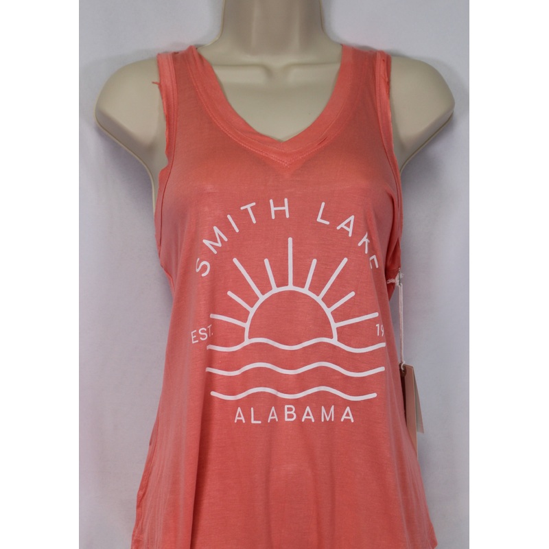 Women’s Super Soft V-Neck Relaxed Tank – PEACH – SMITH LAKE
