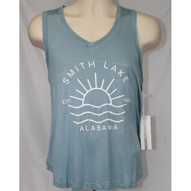 Women’s Super Soft V-Neck Relaxed Tank – SLATE BLUE – SMITH LAKE