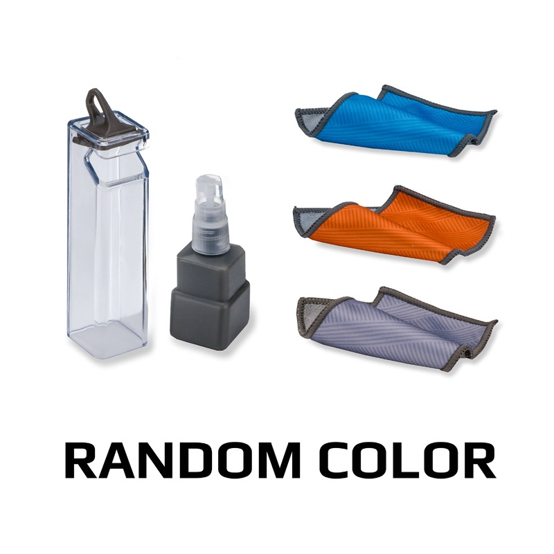 Microfiber Cleaning Kit, Spray, Cloth, & Case; Clean Glasses