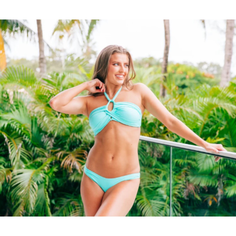 Necktie Bandeau Top Seafoam
