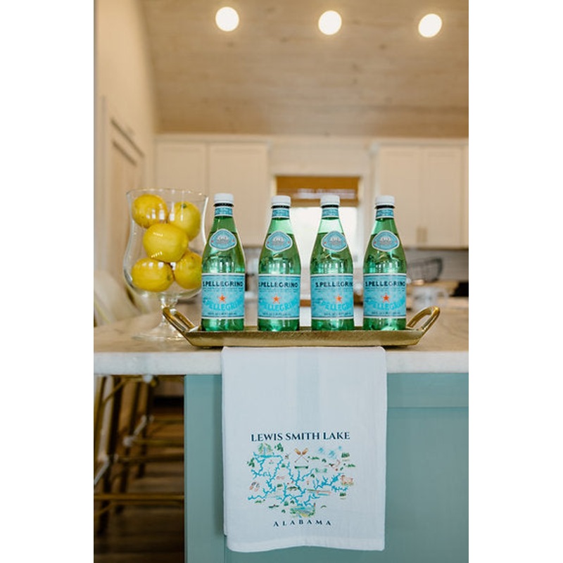 Smith Lake Map Water Color Tea Towel