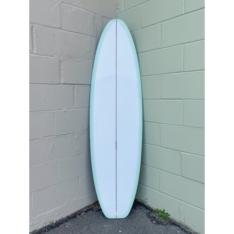 5’8″ Corey Munn Surfboards Snub – Coke/Clear
