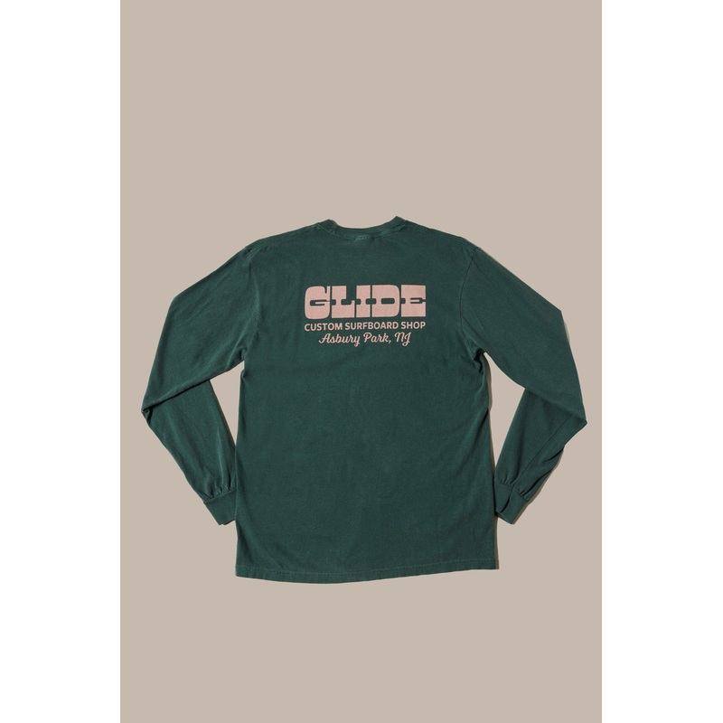 Glide Custom Surfboard Shop LS Tee – Spruce