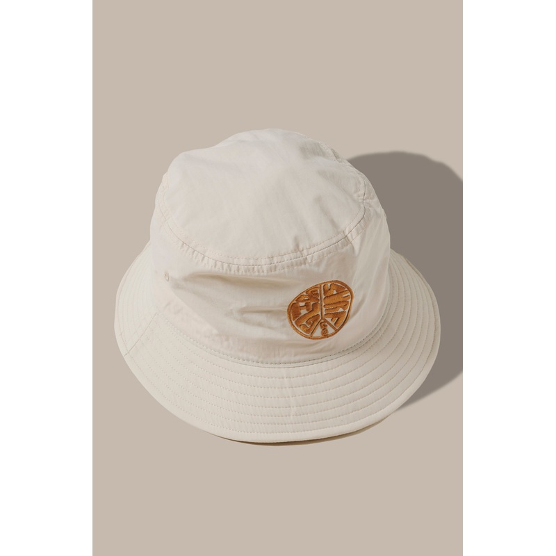 Glide Lightweight Nylon Bucket Hat – Bone/Rust