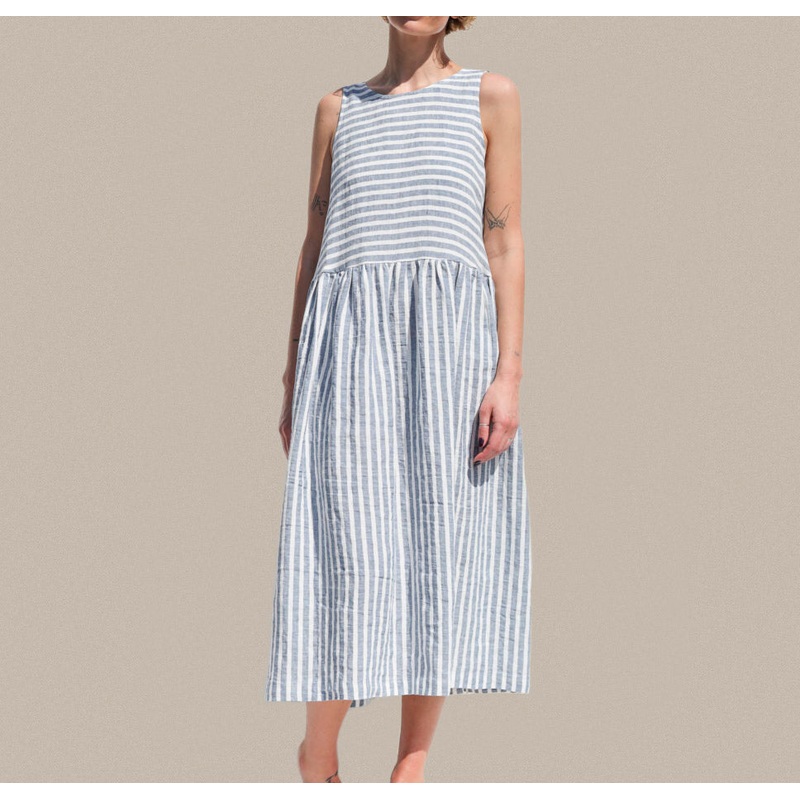 OffOn Clothing – Sleeveless Linen Smock Dress