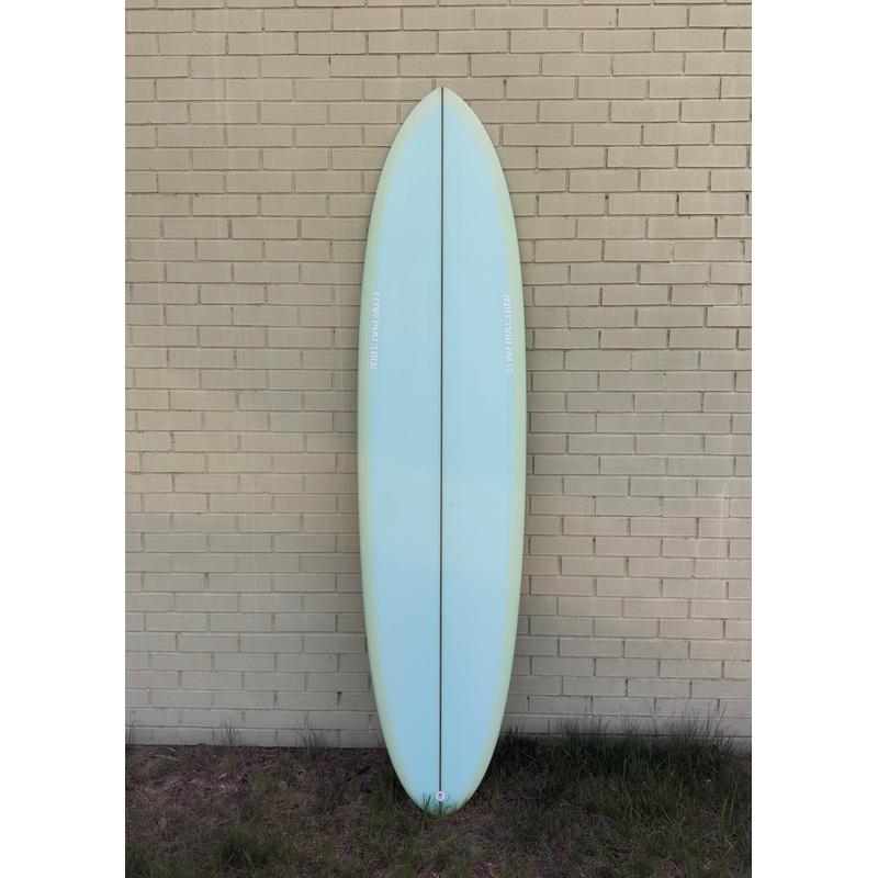 7’2″ Lovemachine Surfboards FM – Pale Blue/Yellow
