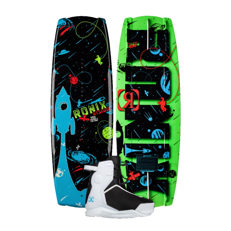 2024 Ronix Vision With Vision Pro Bindings Kids Wakeboard Package