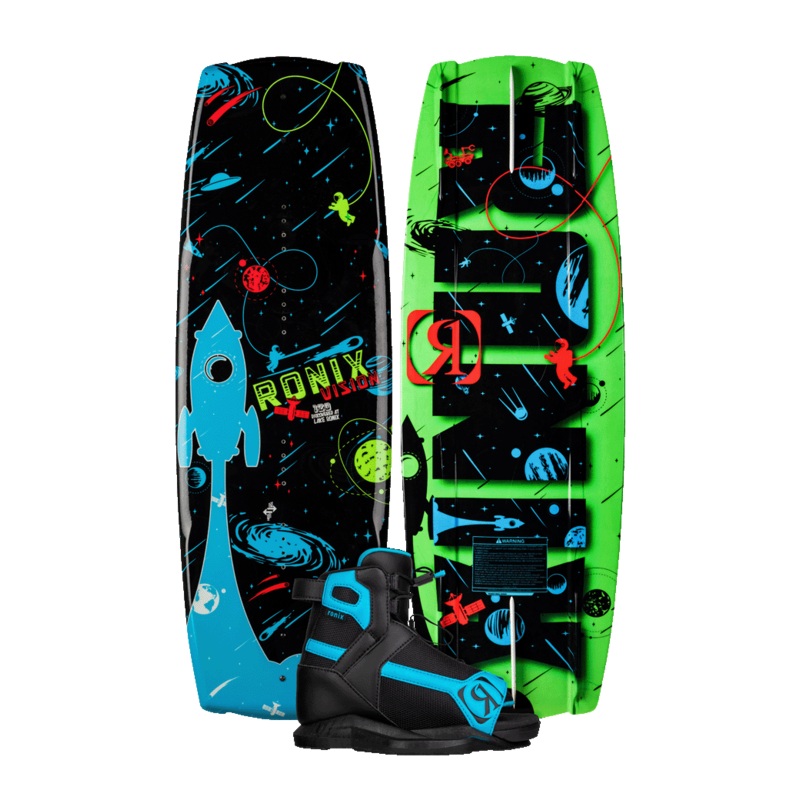 2025 Ronix Vision With Vision Bindings Kids Wakeboard package