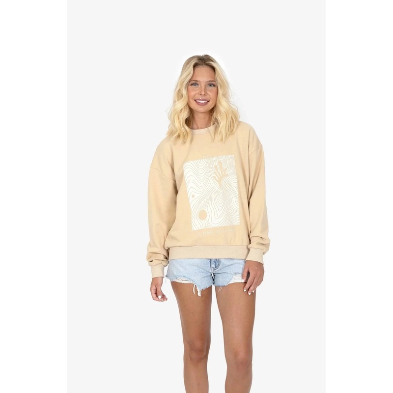 Rusty La Muse Oversized Crew Fleece