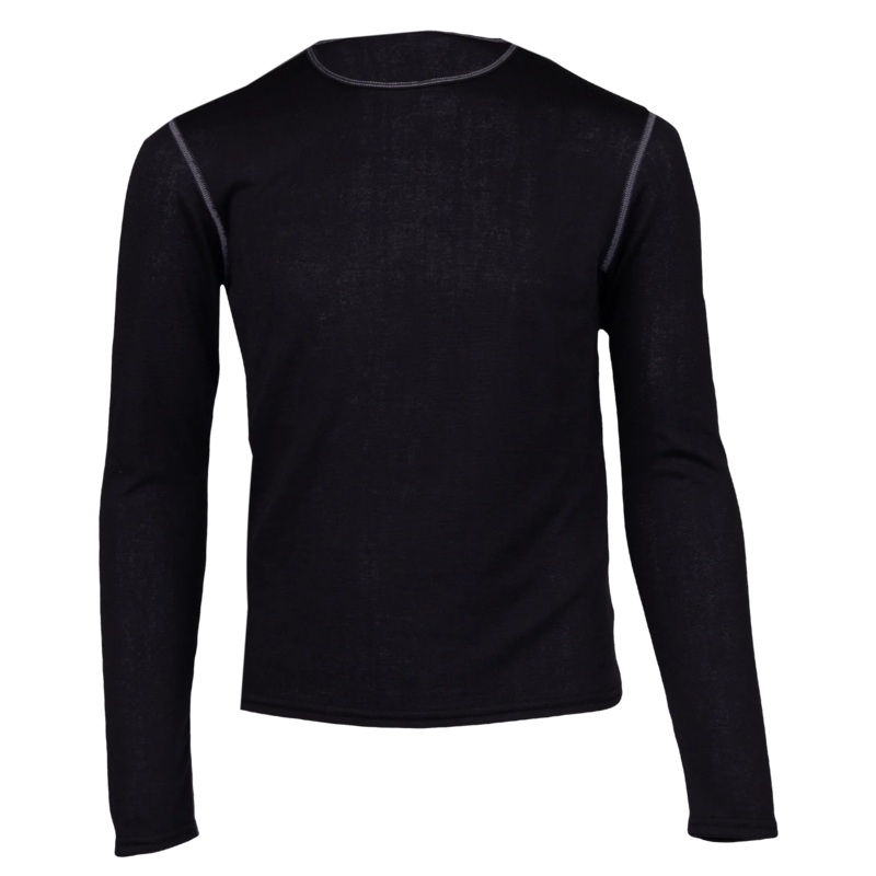 Hot Chillys Youth Pepper Bi-Ply Crewneck Baselayer – Black