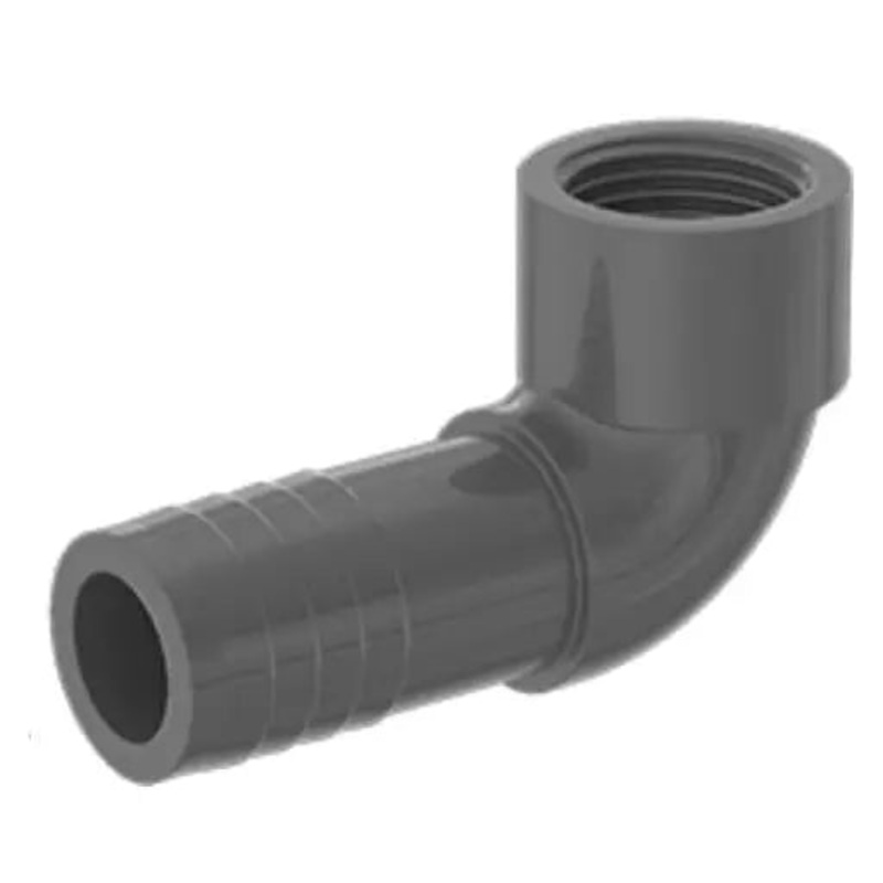 Plastic Barbed Hose Elbow – Female – 3/4″ NPT Thread to 1″ hose barb
