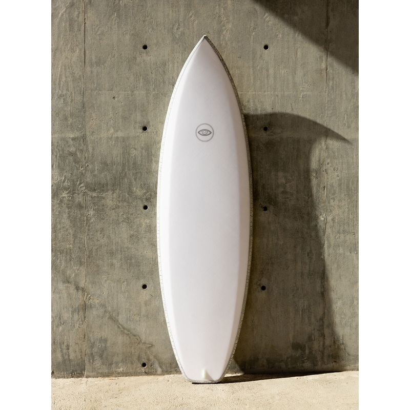 Eye Symmetry | Rapture 5’8″ White Crackle Rail – GhostFlex