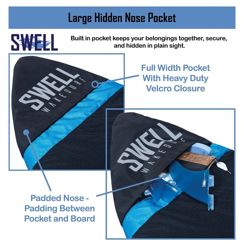 SWELL Wakesurf – Padded Nose Adjustable length Board Surf Sock – OPEN BOX