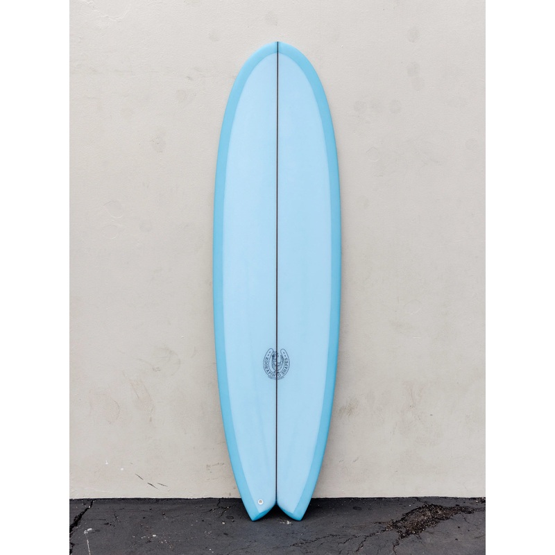 Kookapinto Shapes | 7’2″ Thin Twin Baby Blue Fish Surfboard