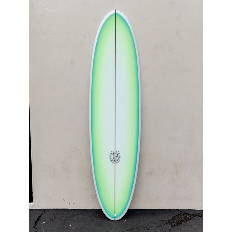 Kookapinto Shapes | 7’7″ Thin Twin Aqua Green Fade Surfboard