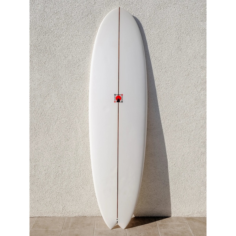 Kris Hall | 69 Swallow Egg Twin Fin Clear Surfboard (USED)