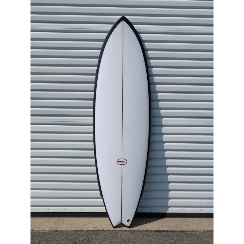 5’10” M2 Black & Clear Performance Swallowtail Surfboard