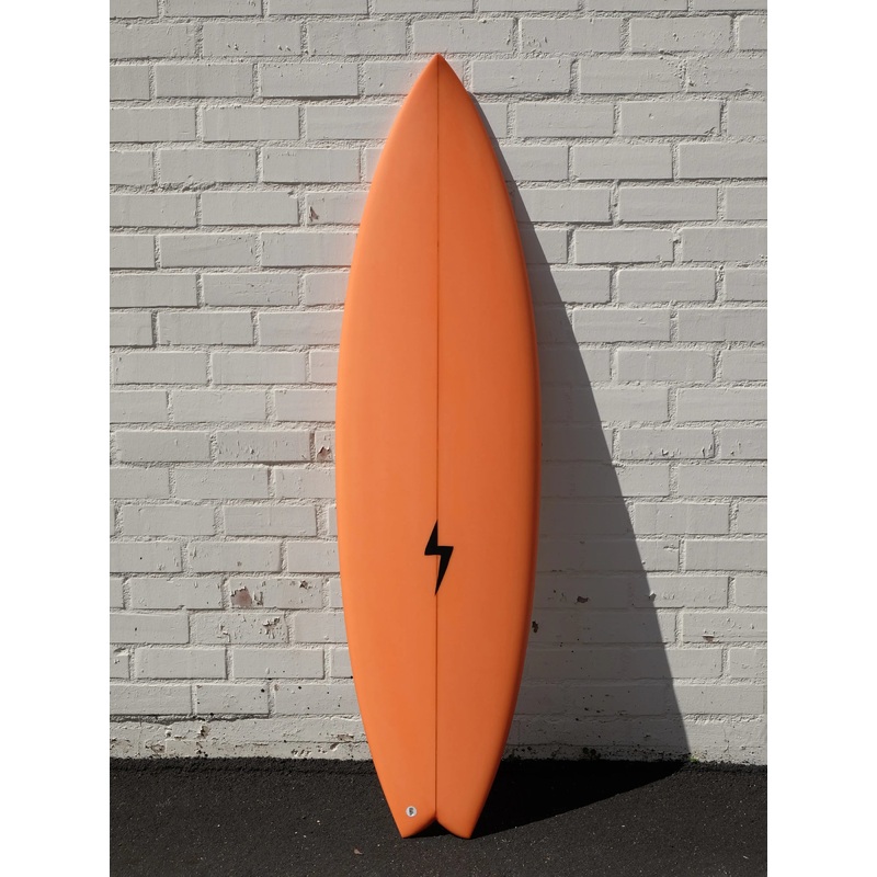 Corey Graham Shapes | 62 Swoop Channel Twin Trailer Peach Surfboard