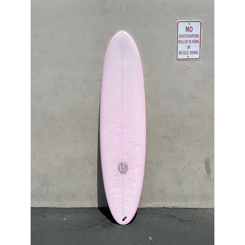 Kookapinto Shapes | 76″ Quad Egg Pink Surfboard (USED)