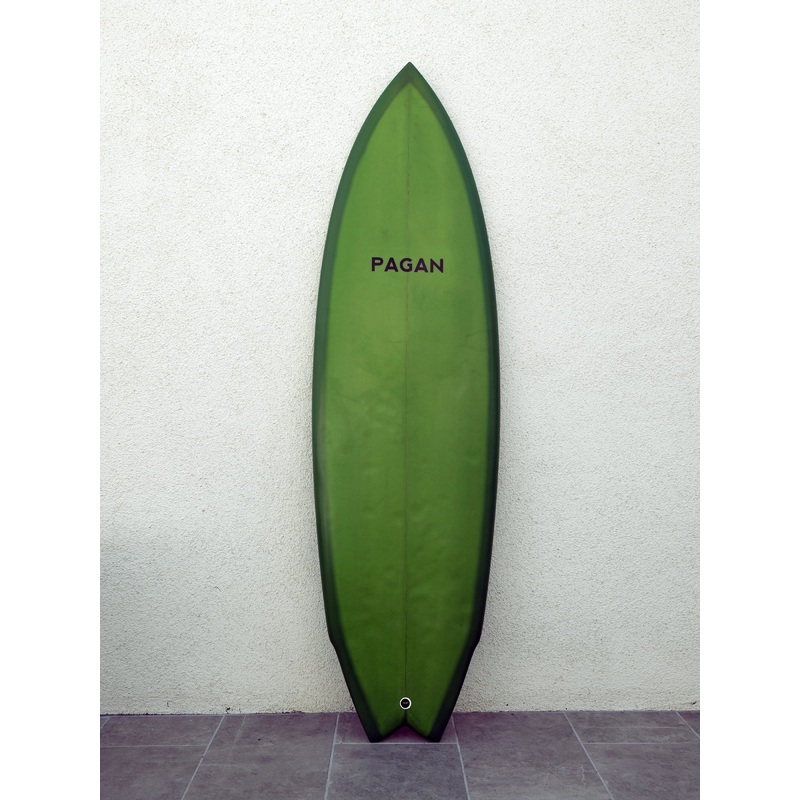 Pagan USA | 5’9″ Modern Twin Military Green Surfboard (USED)