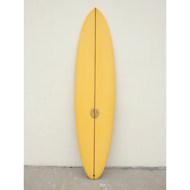 7’8″ Thin Twin – Yellow Deck Tint Surfboard
