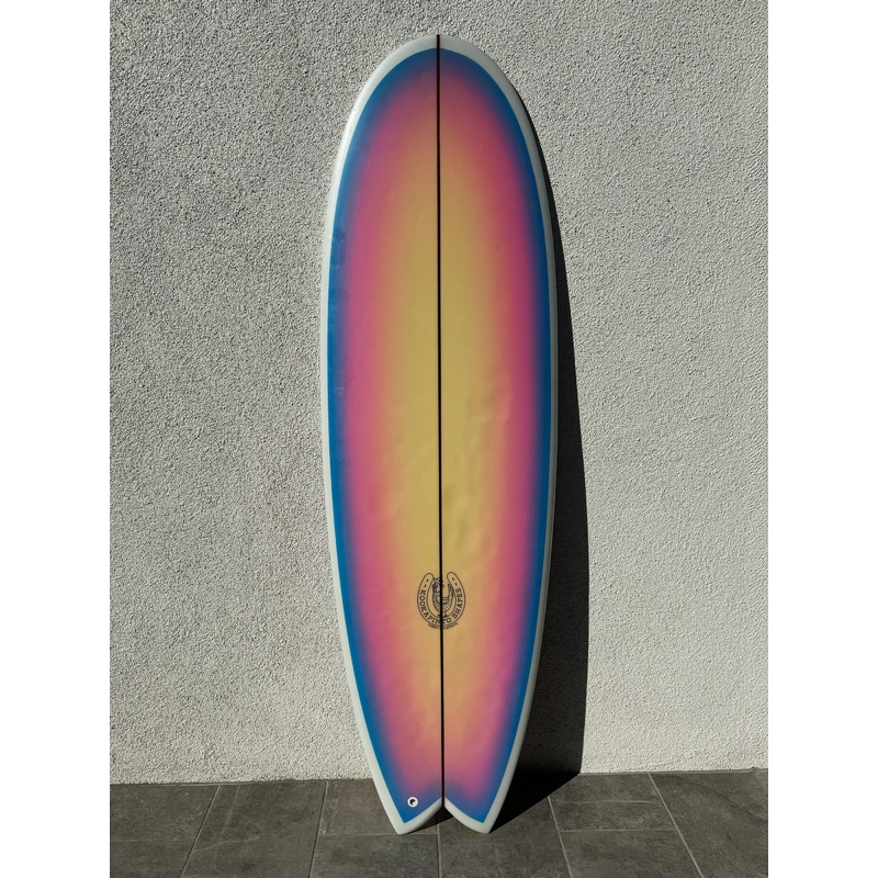Kookapinto Shapes | 63 Fishy Noserider Pink Blue Surfboard (USED)